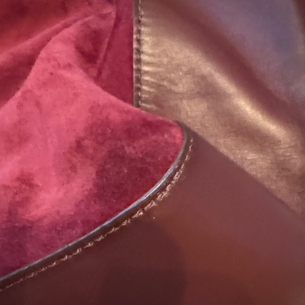 Michael Kors Elegant Burgundy Leather and Suede Women's Bag - Picture 7 of 15